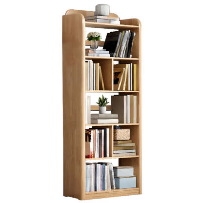 Modern Open-Back Vertical Wood Bookshelf