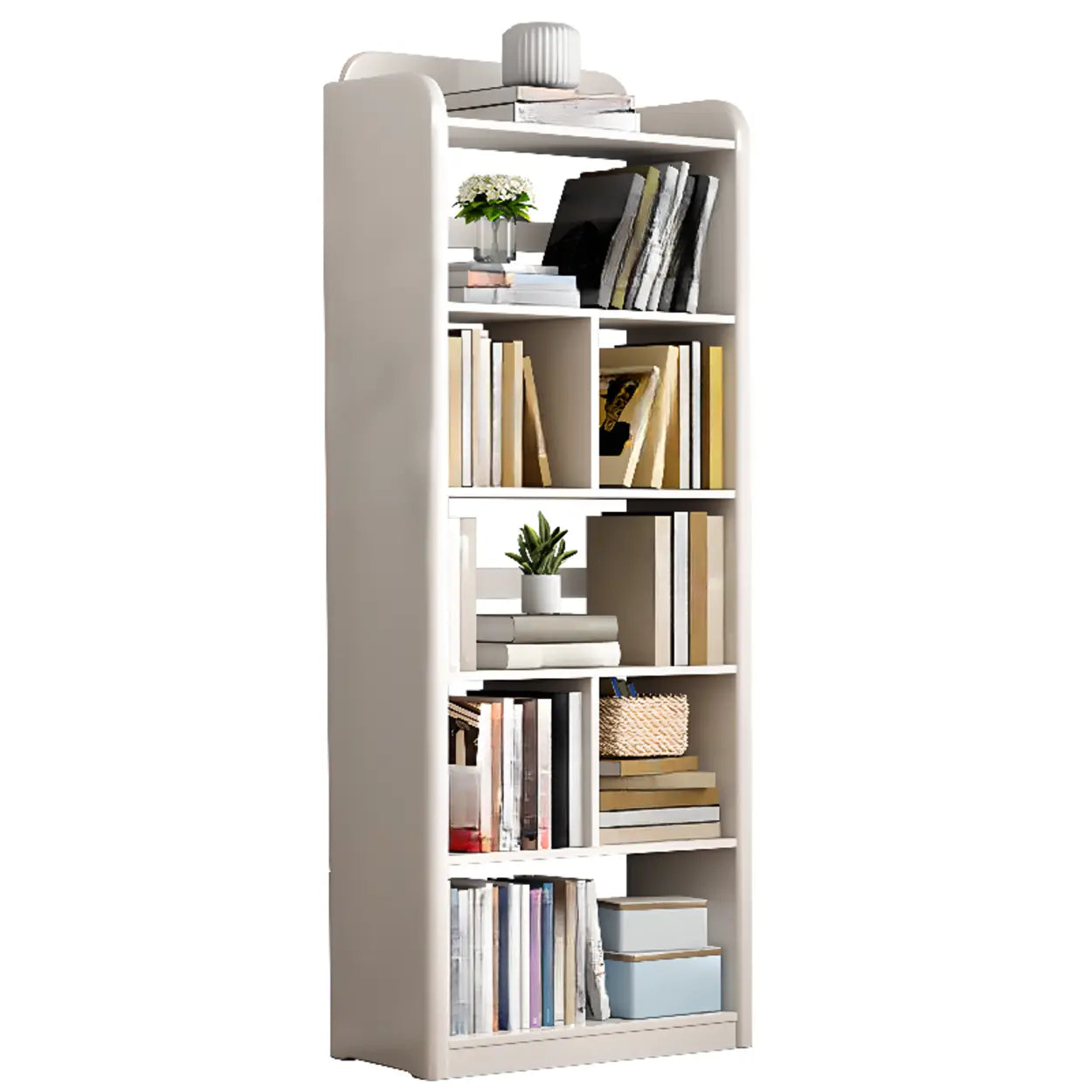 Modern Open-Back Vertical Wood Bookshelf