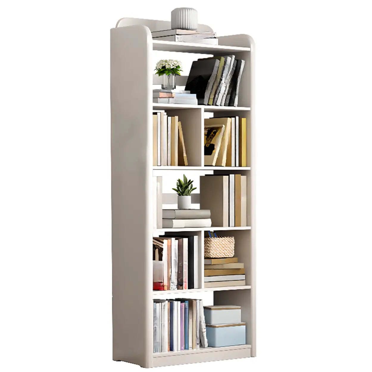 Modern Open-Back Vertical Wood Bookshelf