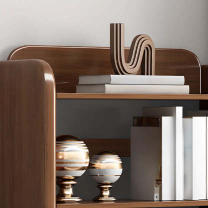 Modern Open-Back Vertical Wood Bookshelf