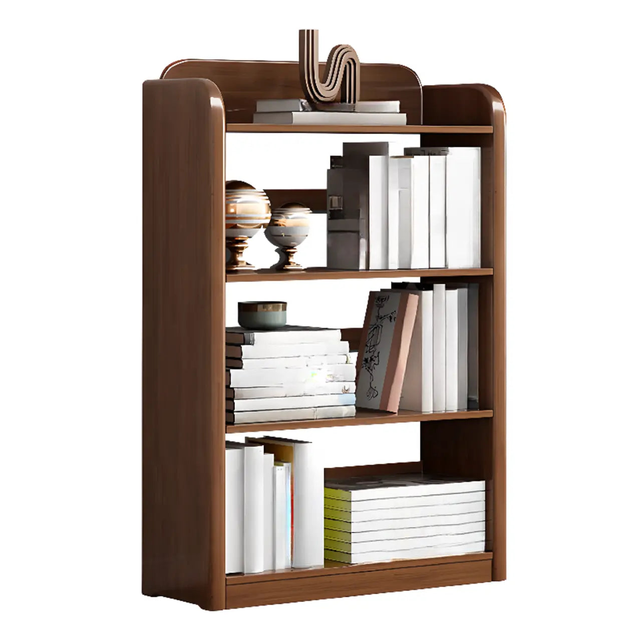 Modern Open-Back Vertical Wood Bookshelf — Natural Finish