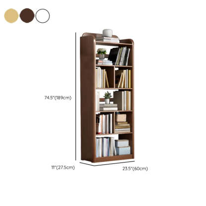 Modern Open-Back Vertical Wood Bookshelf
