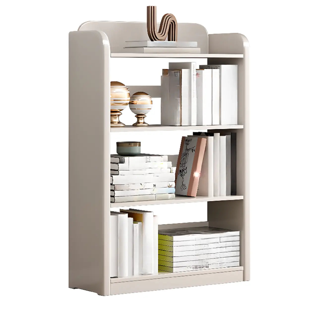 Modern Open-Back Vertical Wood Bookshelf — Walnut