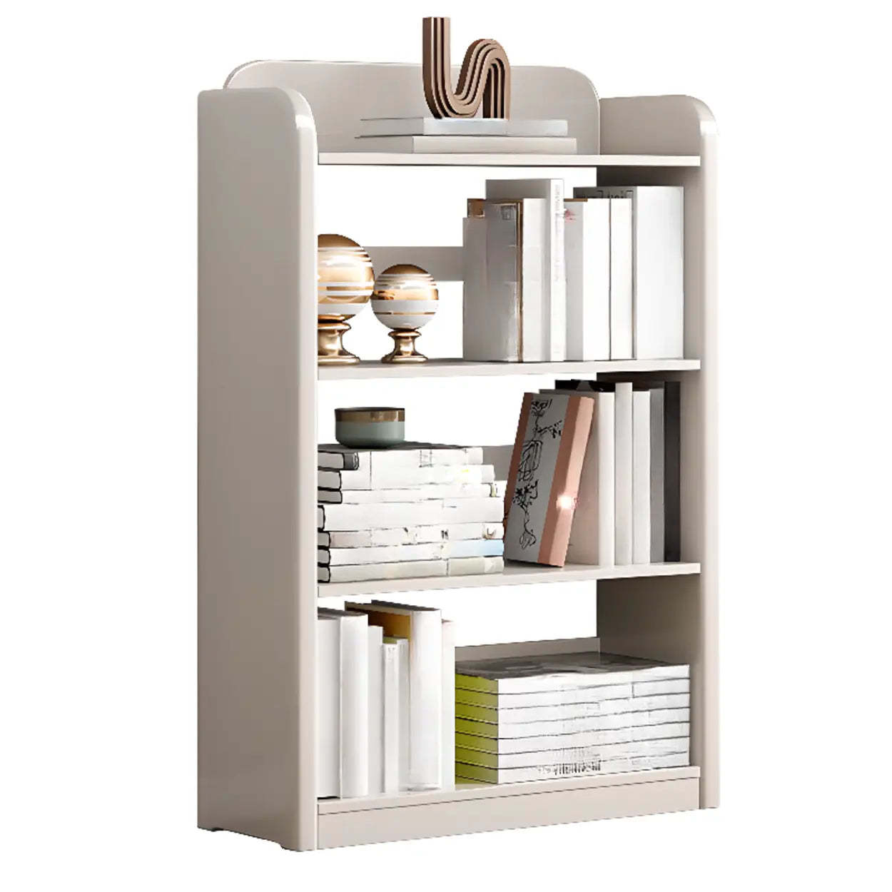 Modern Open-Back Vertical Wood Bookshelf — Walnut
