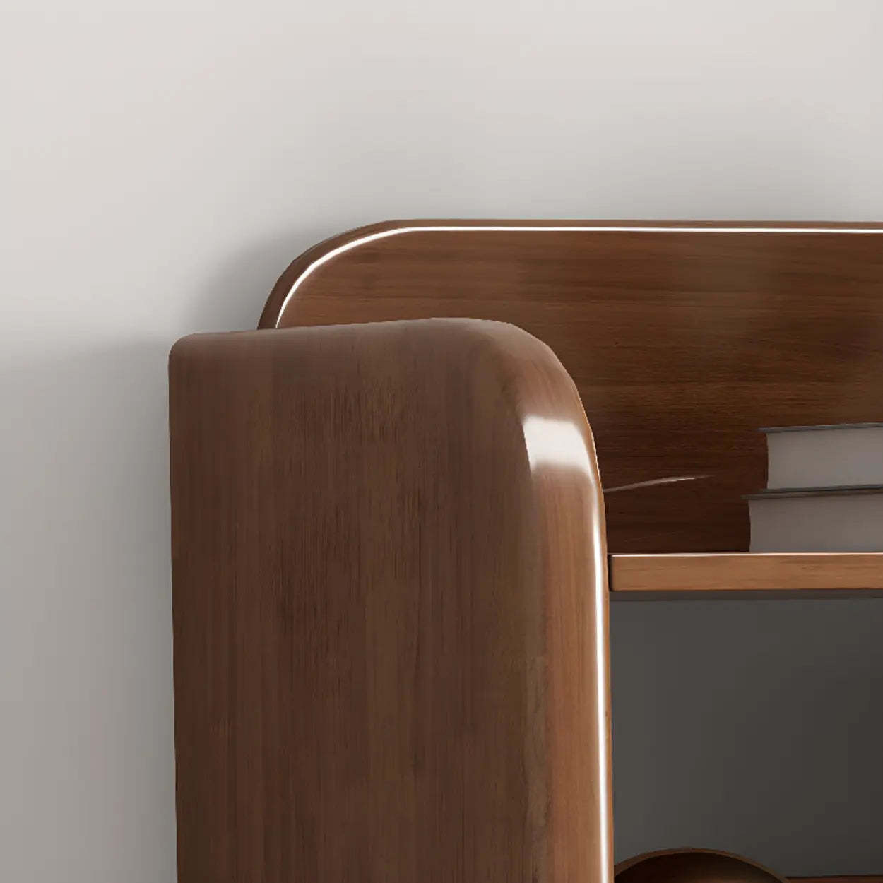 Modern Open-Back Vertical Wood Bookshelf — Walnut