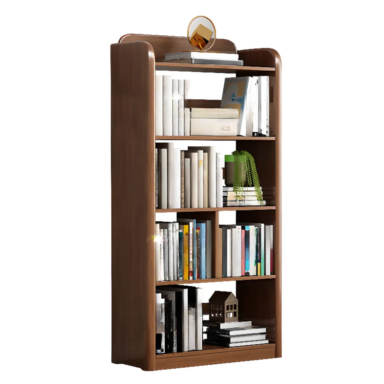 Modern Open-Back Vertical Wood Bookshelf — White