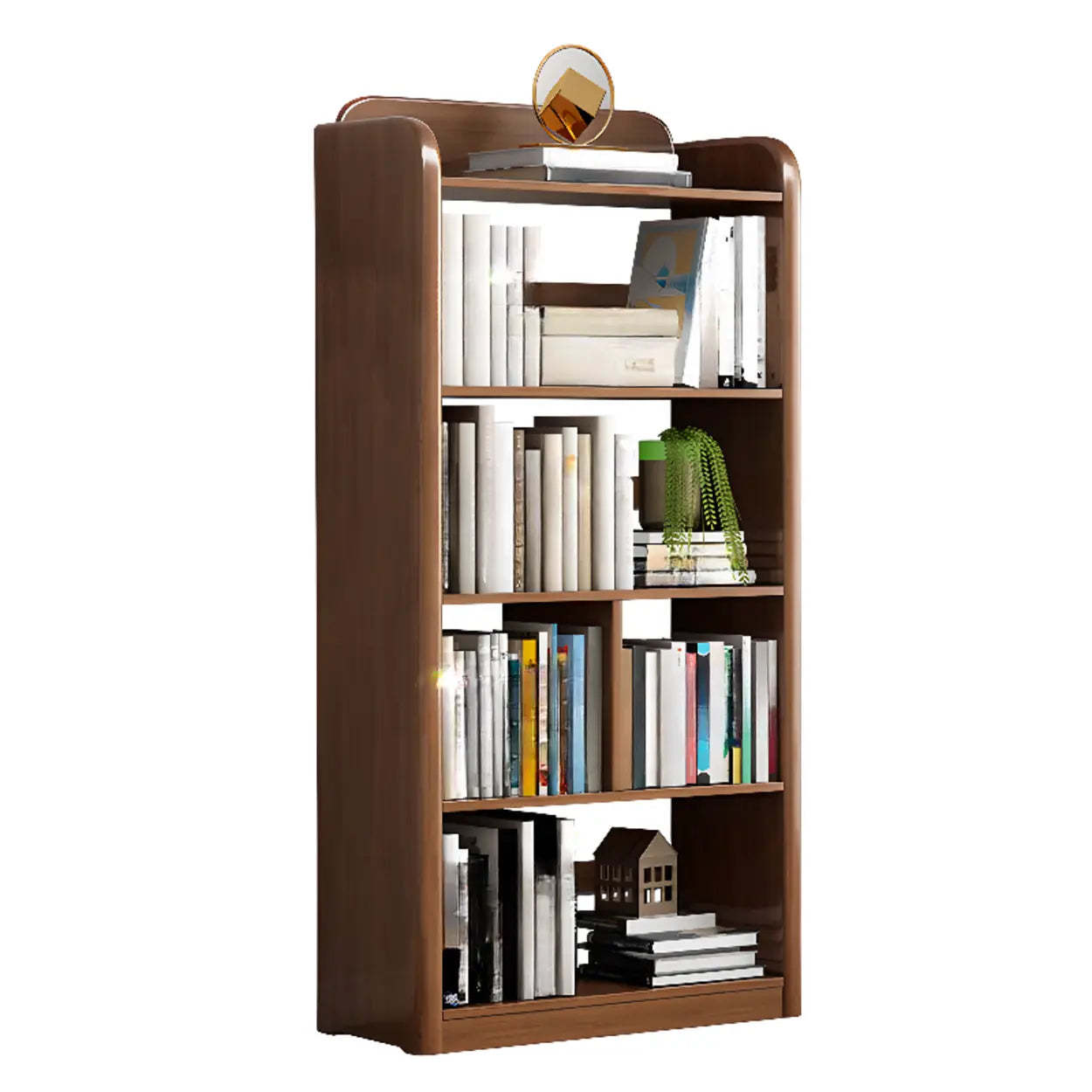 Modern Open-Back Vertical Wood Bookshelf — White
