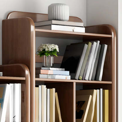 Modern Open-Back Vertical Wood Bookshelf — White