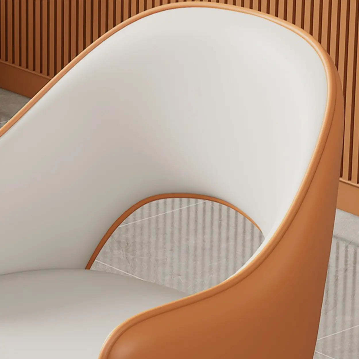 Modern Orange Upholstered Arm Dining Chair