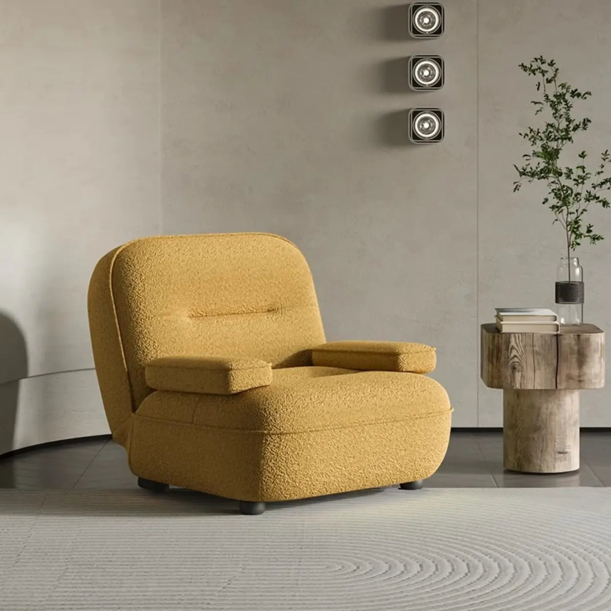 Modern Orange Leather Reclining Accent Chair — Oiled Leather / Orange