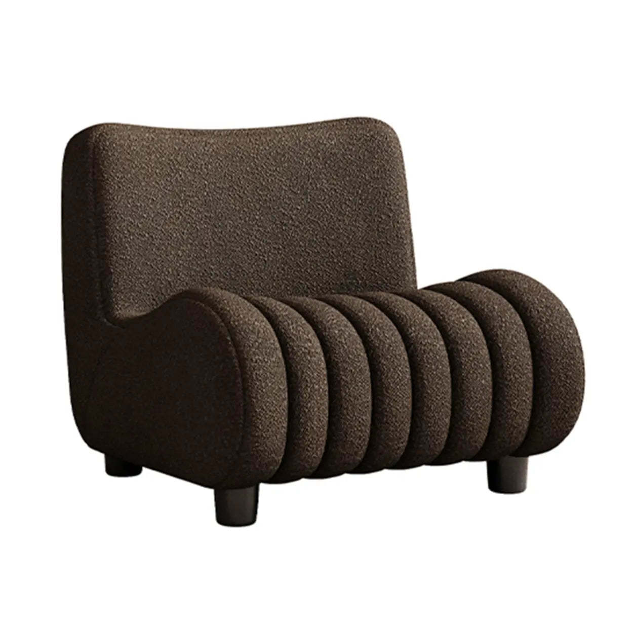 Modern Orange Sherpa Lounge Accent Chair — Pink / Sherpa