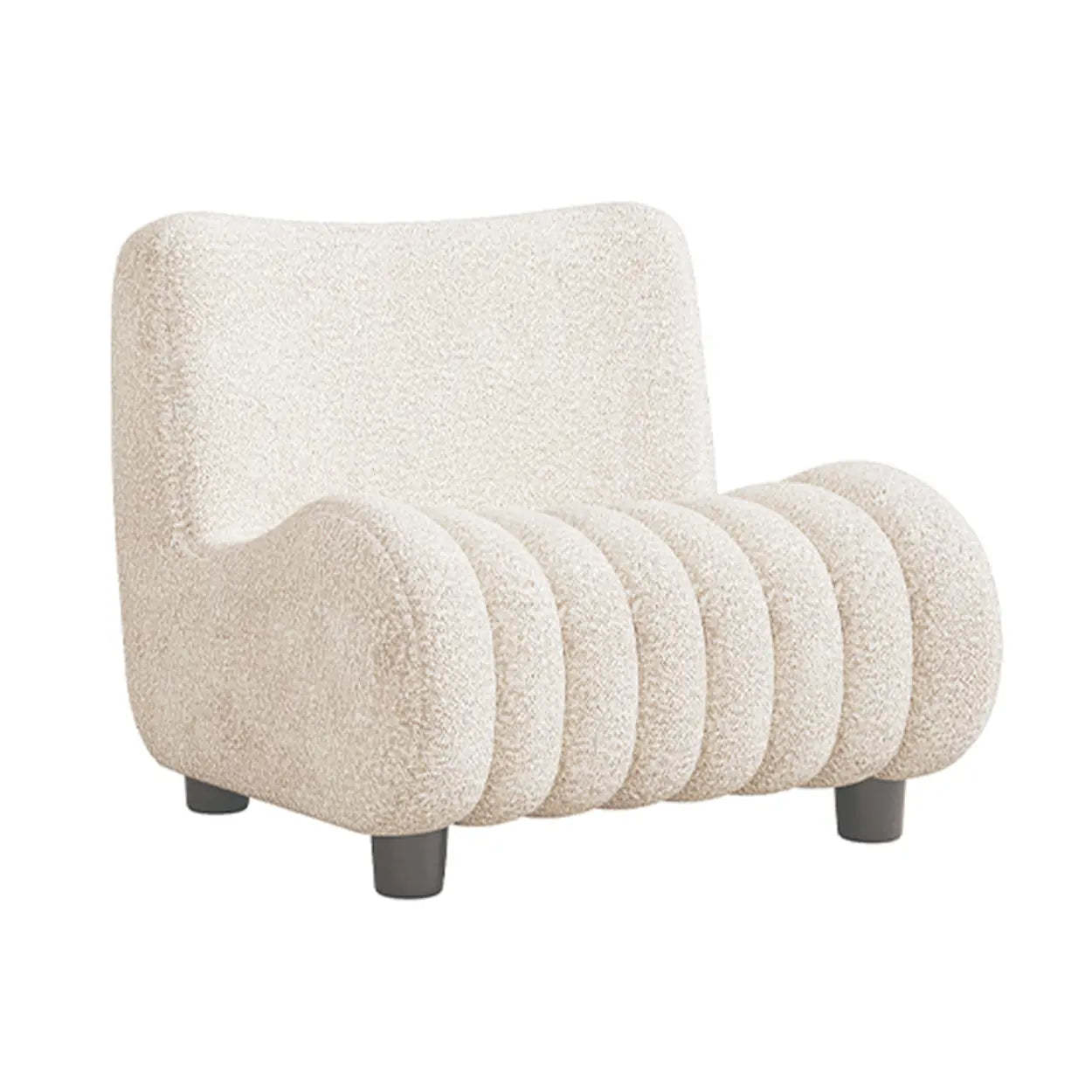Modern Orange Sherpa Lounge Accent Chair — Orange / Sherpa