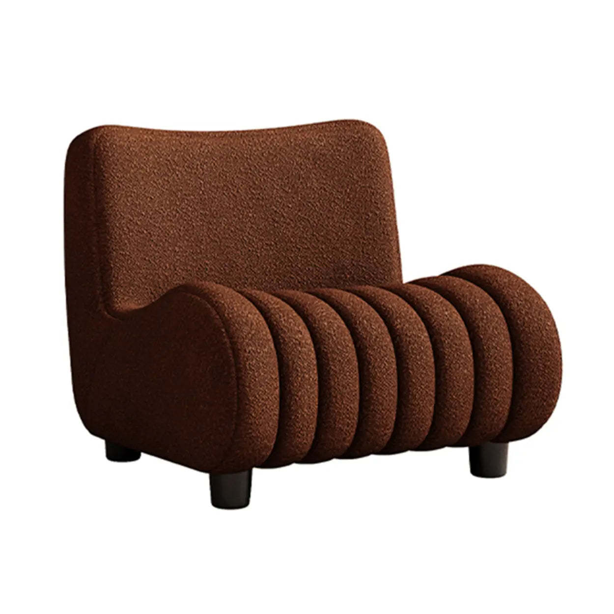 Modern Orange Sherpa Lounge Accent Chair — Green / Sherpa