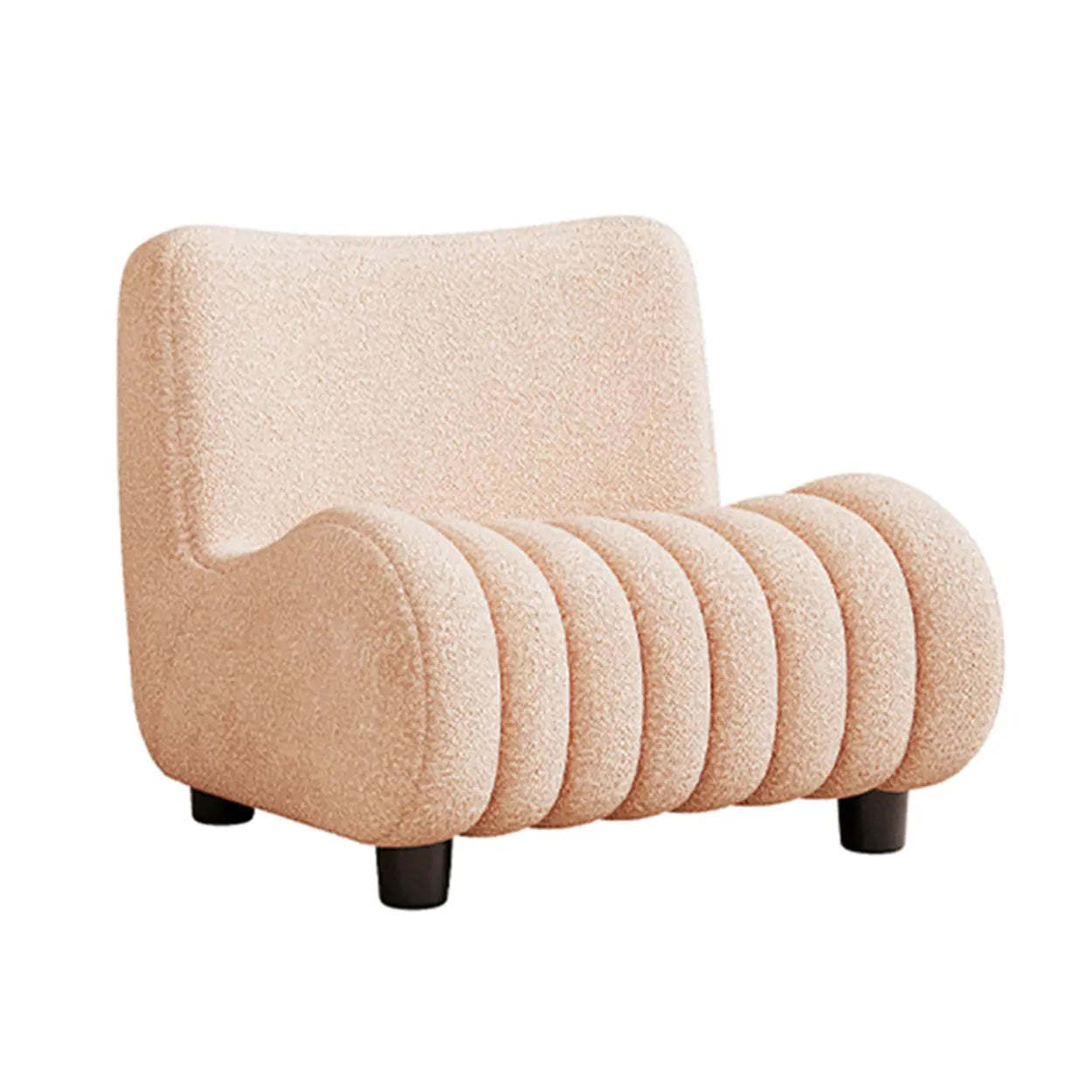 Modern Orange Sherpa Lounge Accent Chair