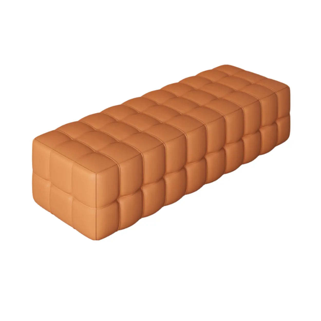 Modern Orange Upholstered Short Bedroom Bench — Orange