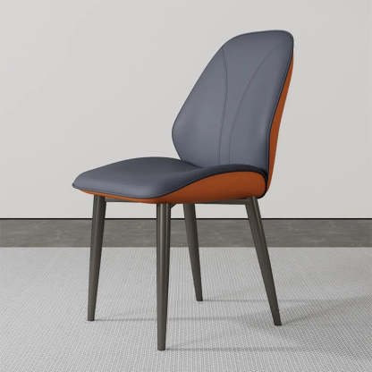 Modern Orange Leather Dining Chair