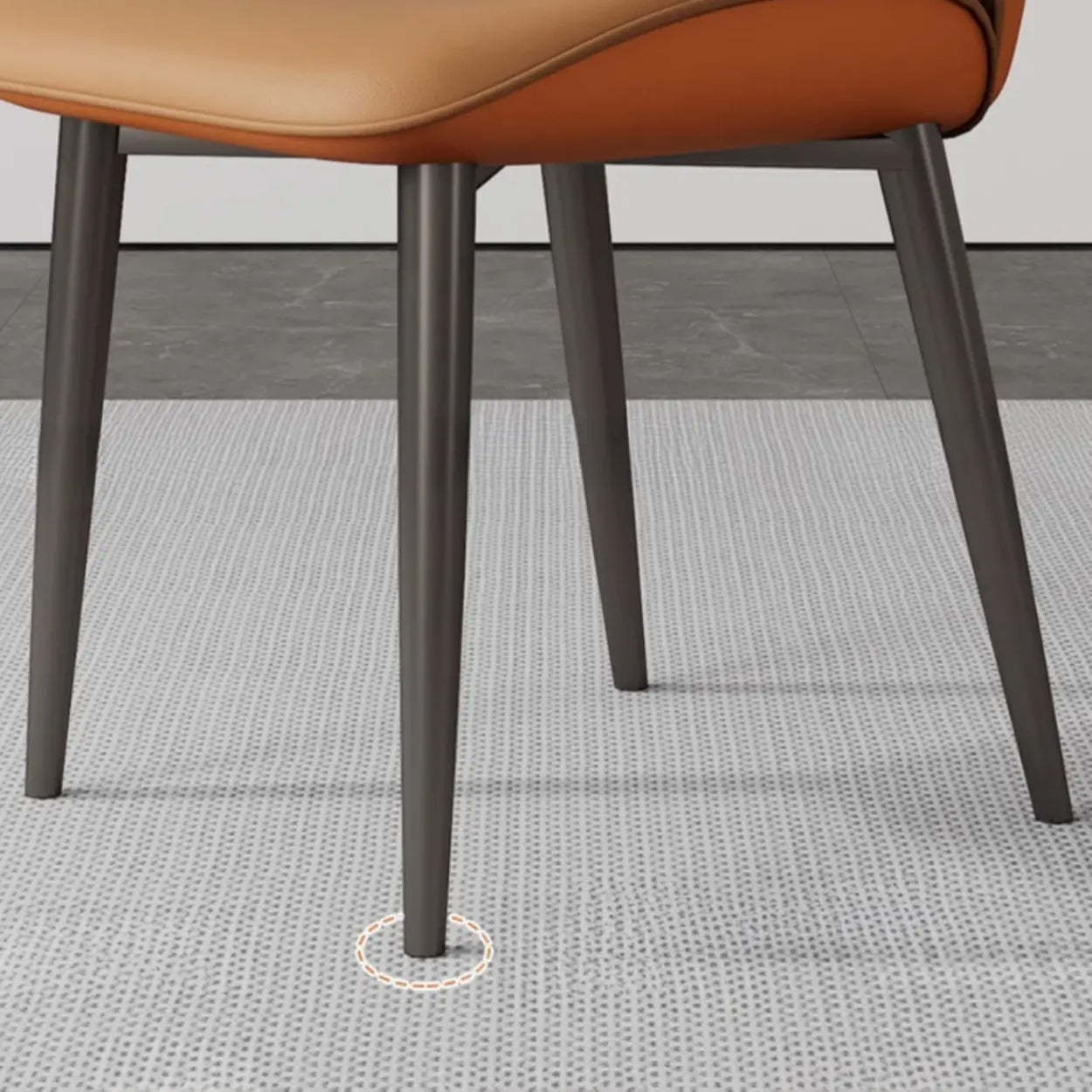 Modern Orange Leather Dining Chair