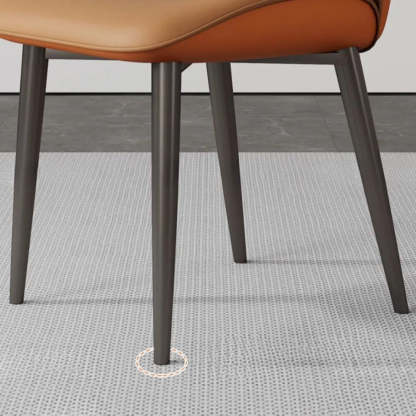 Modern Orange Leather Dining Chair