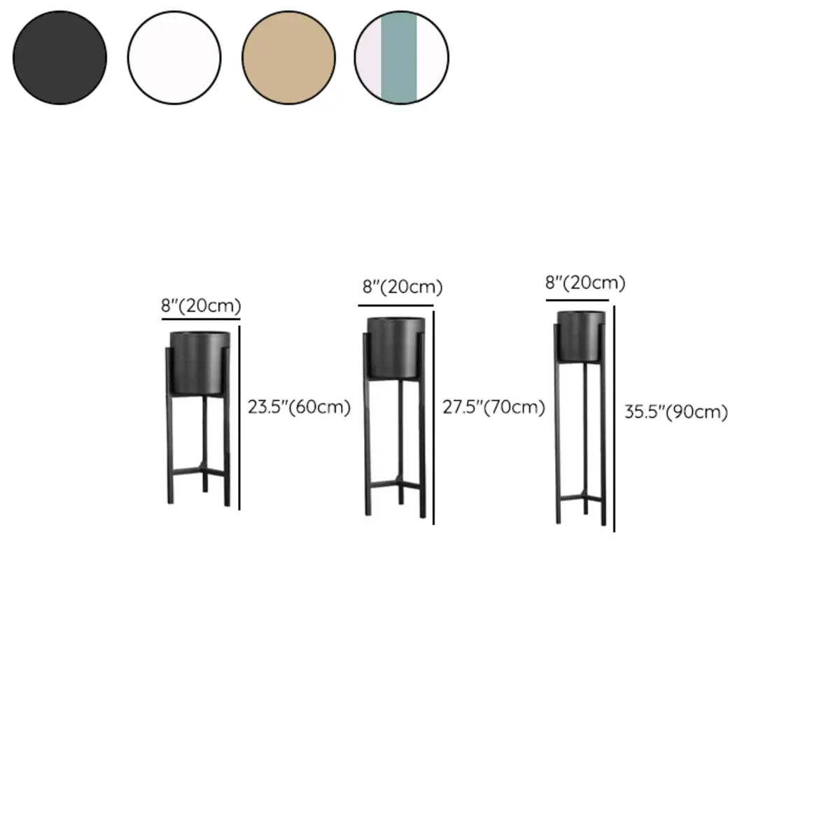 Modern Orbicular Gold Metal Floor Plant Stand