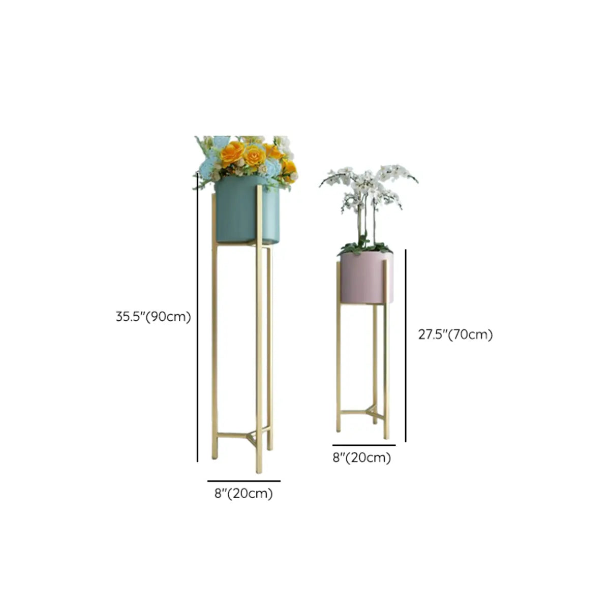Modern Orbicular Gold Metal Floor Plant Stand