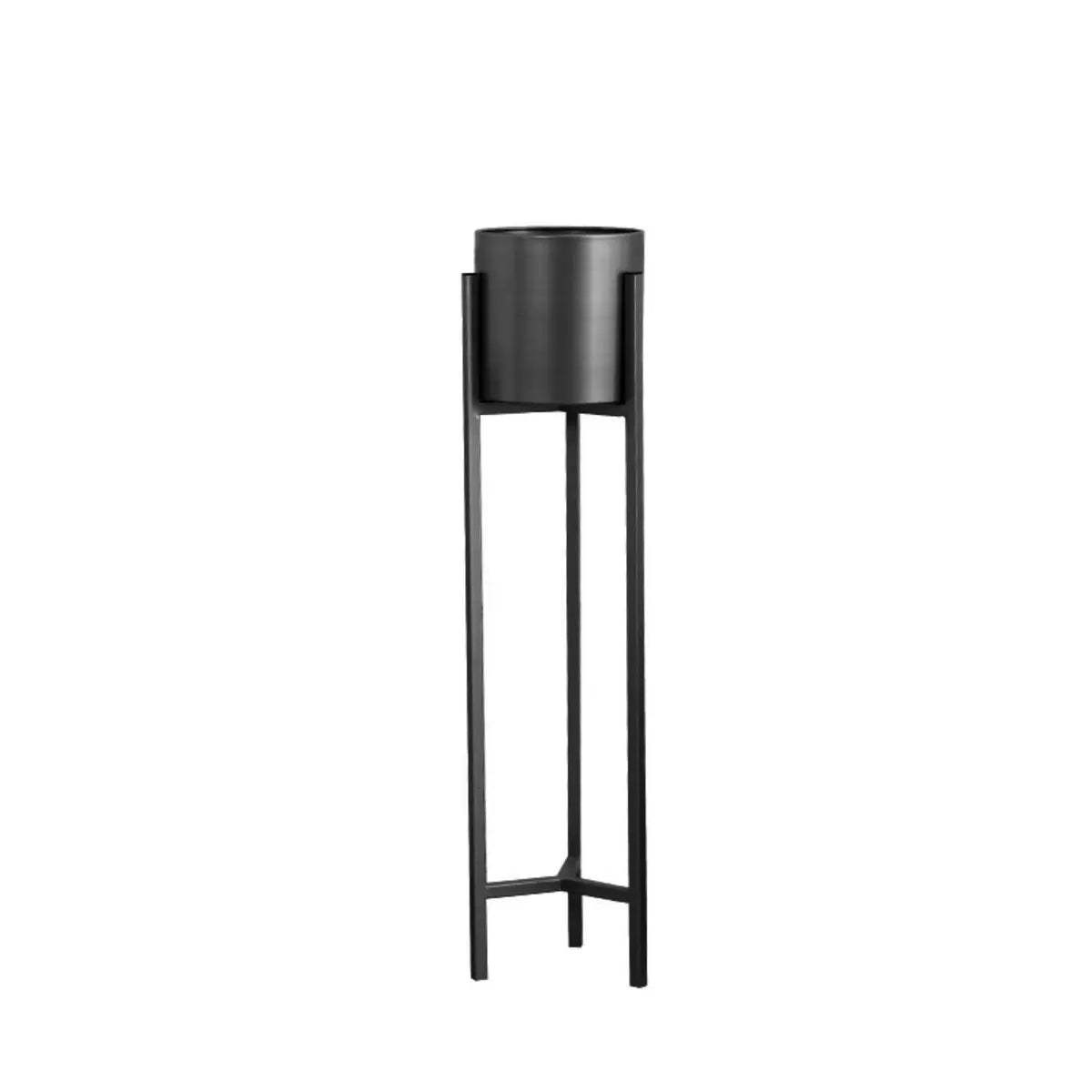 Modern Orbicular Gold Metal Floor Plant Stand — White