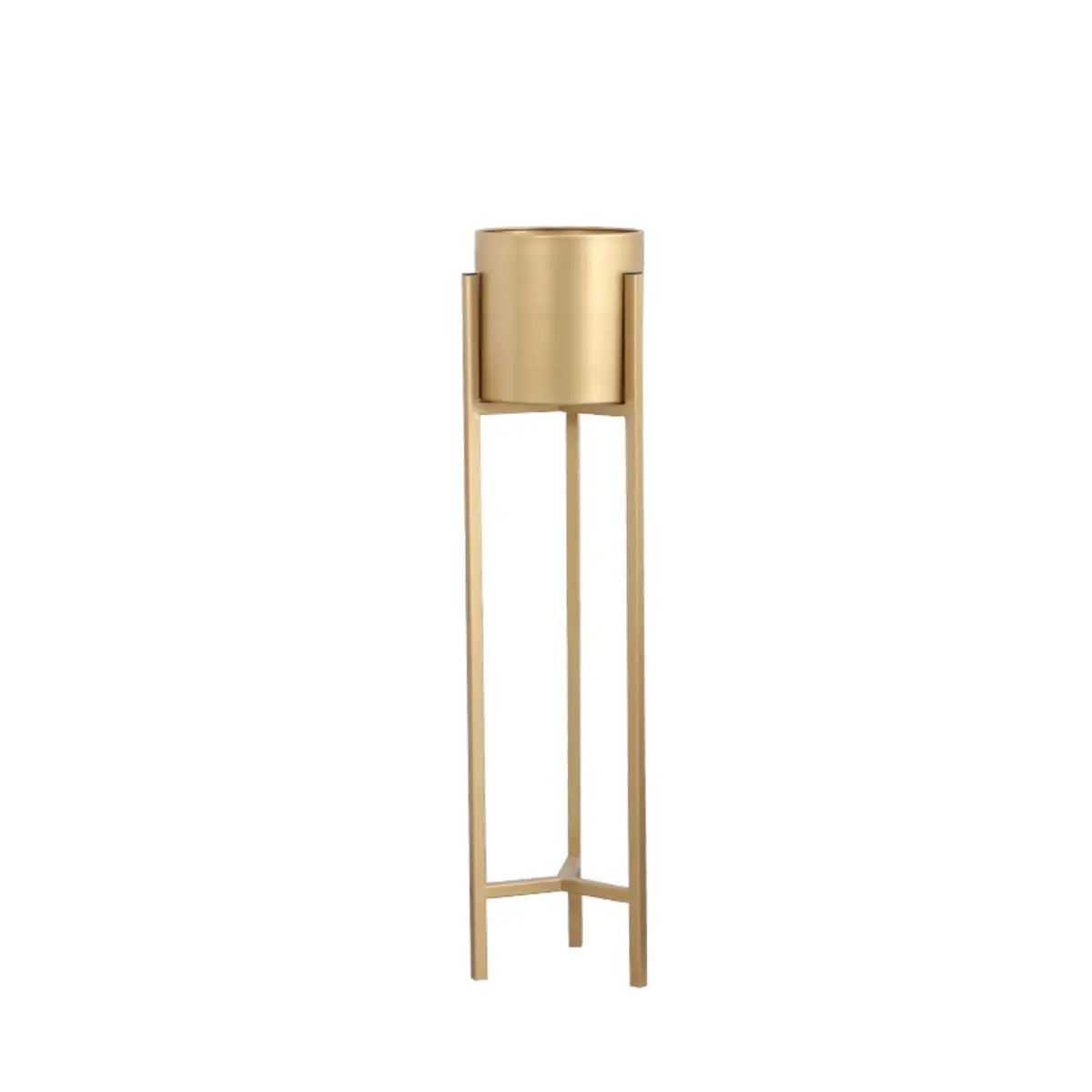 Modern Orbicular Gold Metal Floor Plant Stand — Gold