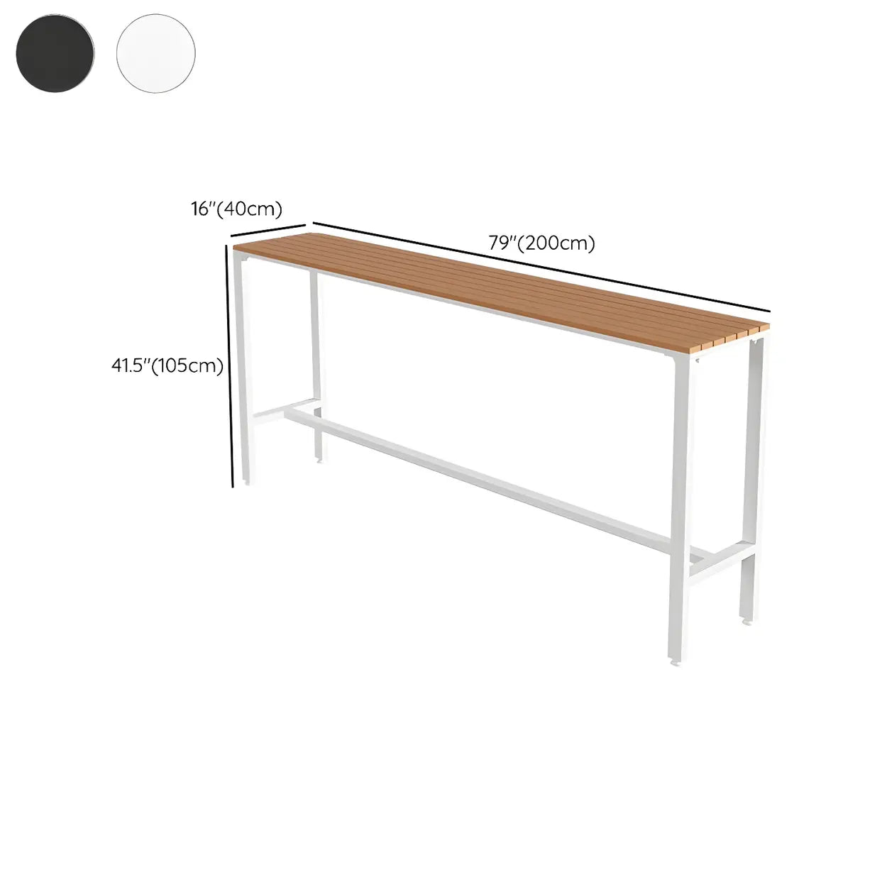Modern Outdoor Counter-Height Bar Table — Black / Table Only