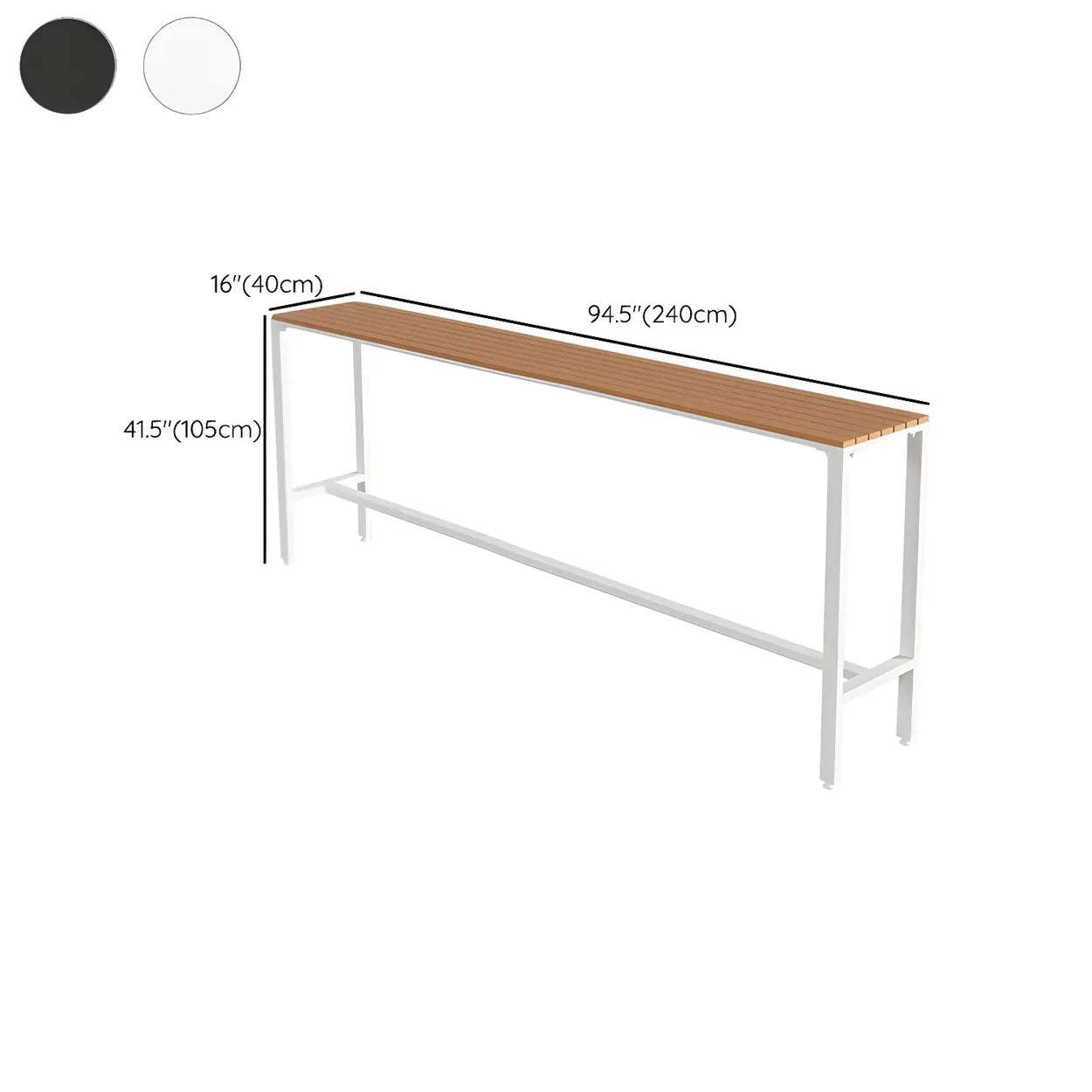 Modern Outdoor Counter-Height Bar Table — Black / Table Only