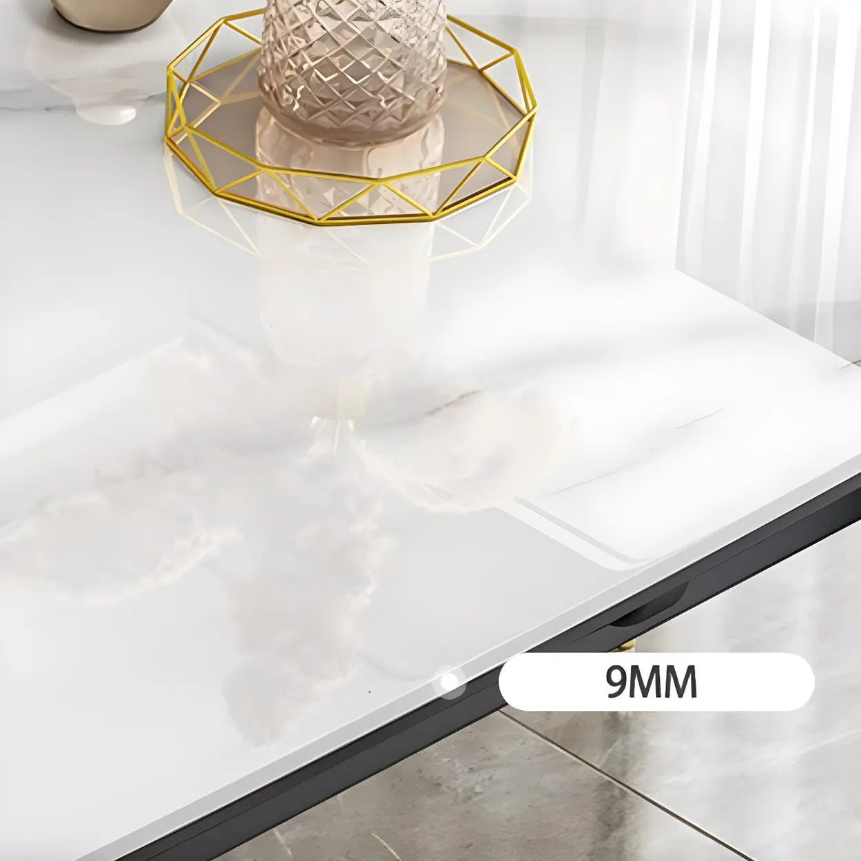 Modern Oval Marble Drop Leaf Dining Table
