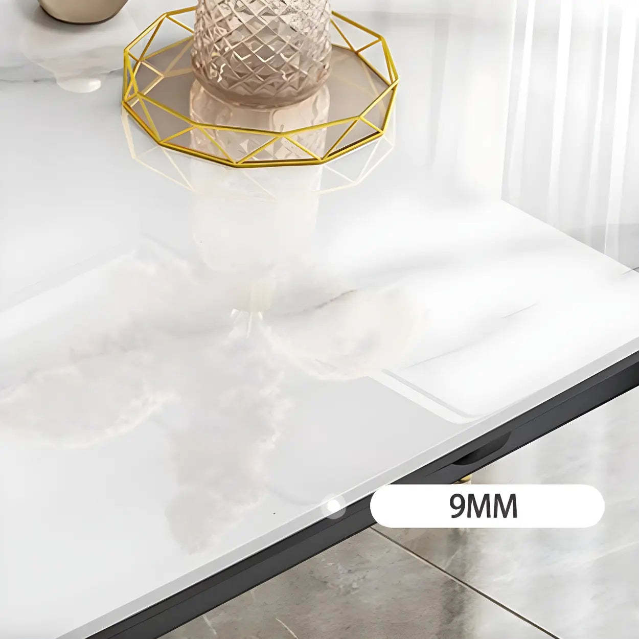 Modern Oval Marble Drop Leaf Dining Table