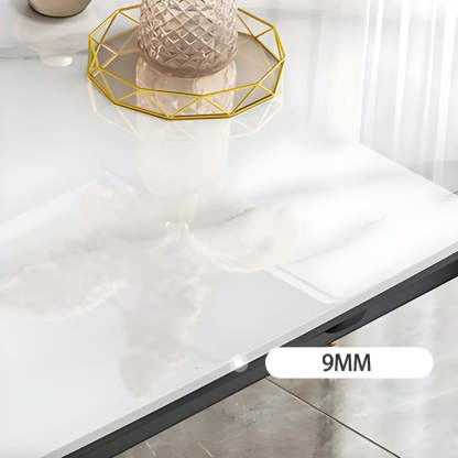 Modern Oval Marble Drop Leaf Dining Table