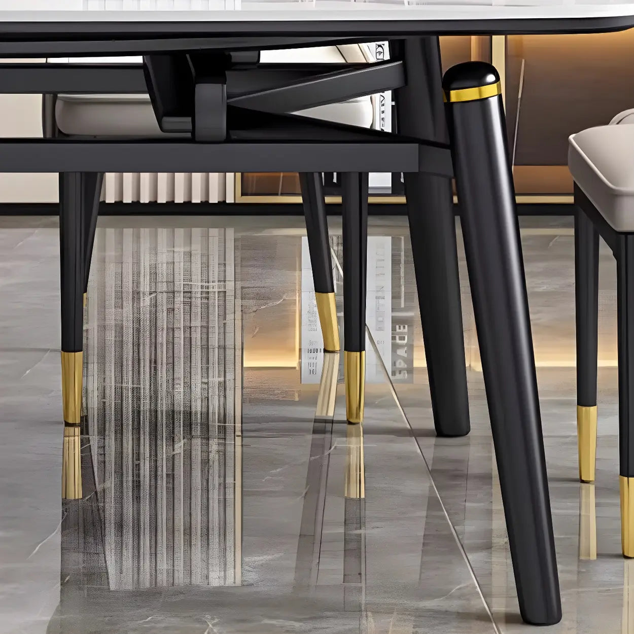 Modern Oval Marble Drop Leaf Dining Table