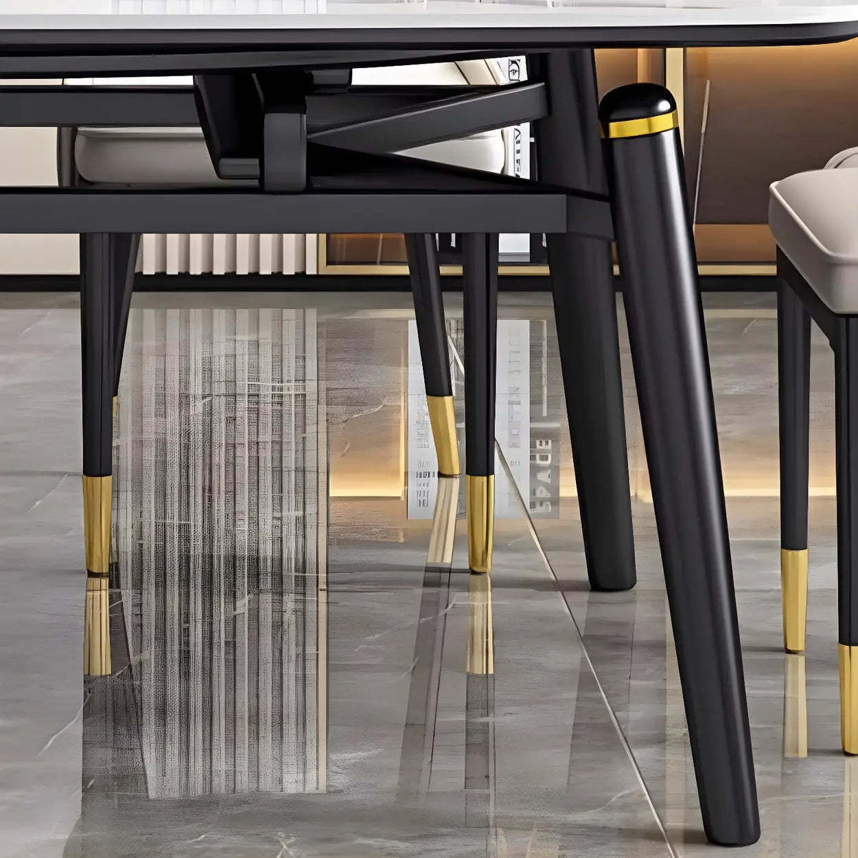 Modern Oval Marble Drop Leaf Dining Table