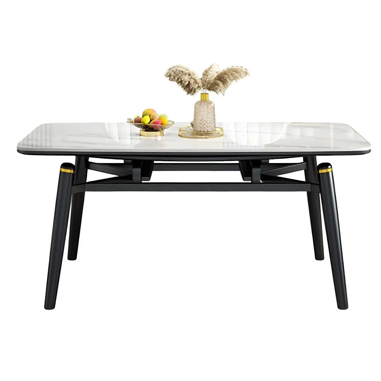 Modern Oval Marble Drop Leaf Dining Table