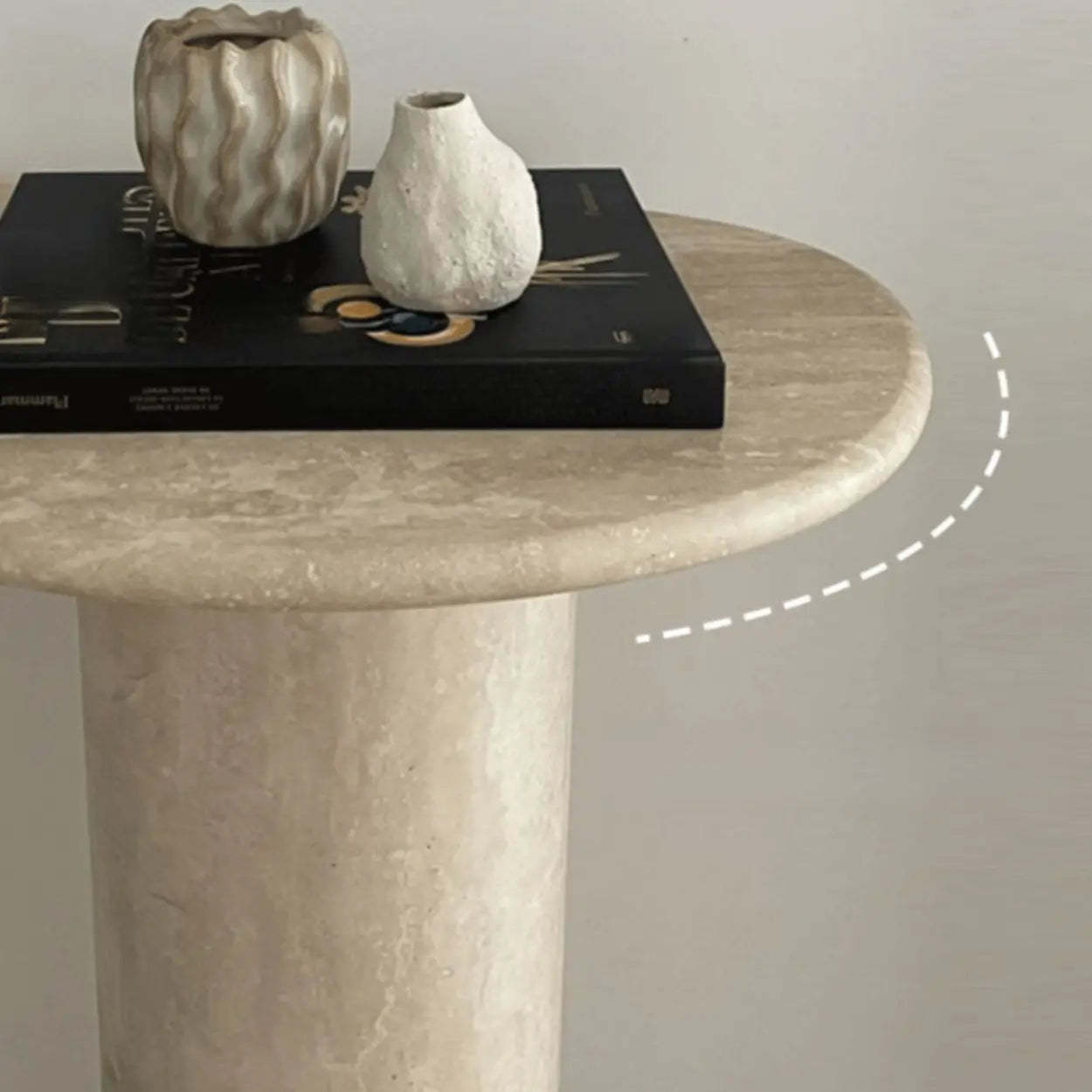 Modern Oval Stone Entryway Console Table