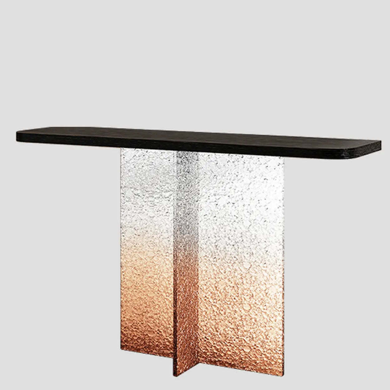 Modern Pedestal Stump Black Top Console Table — Black