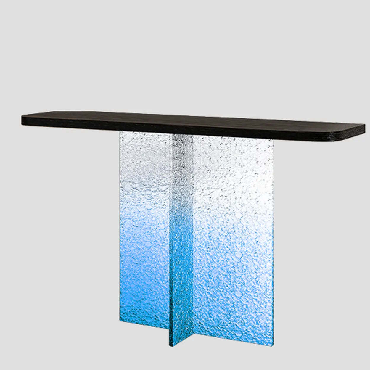 Modern Pedestal Stump Black Top Console Table — Black