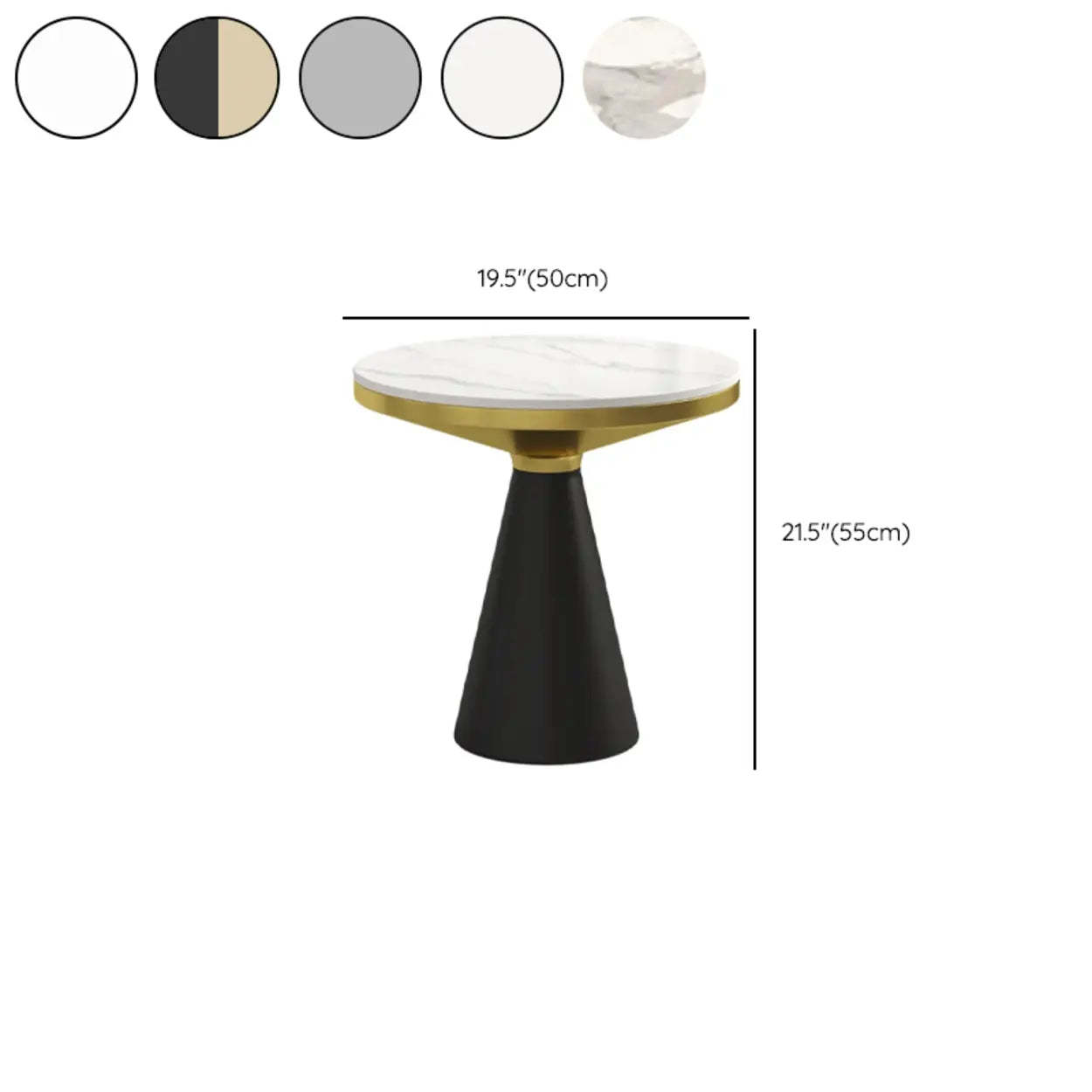Modern Pedestal Round Sintered Stone End Table