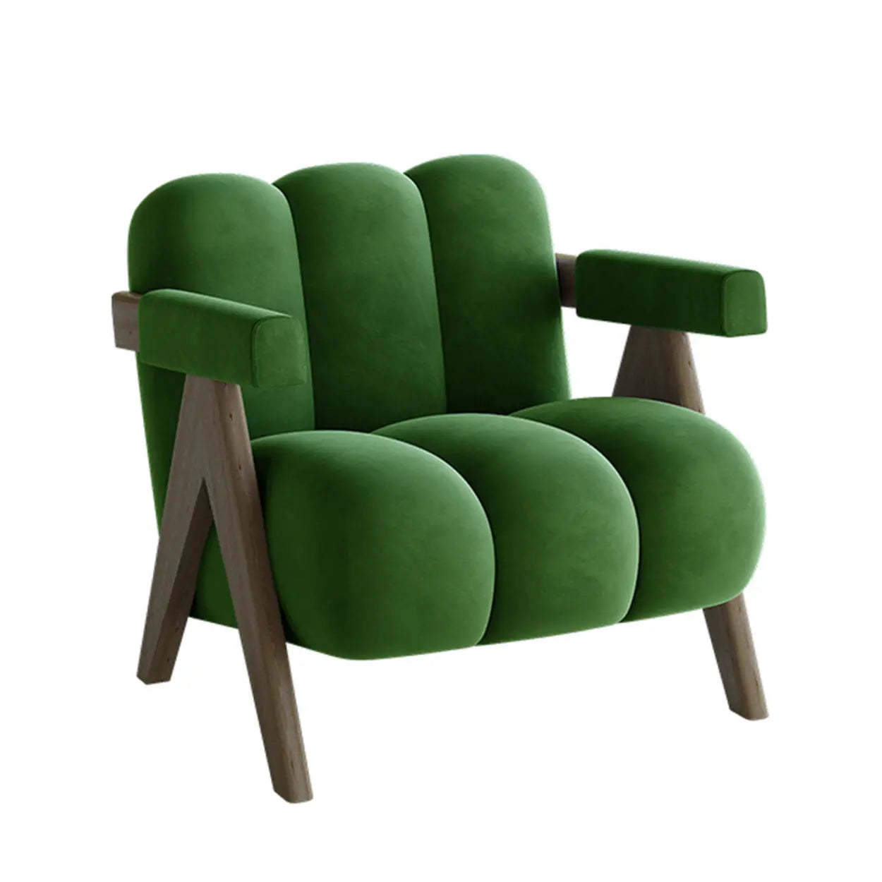 Modern Plush White Accent Chair with Arms