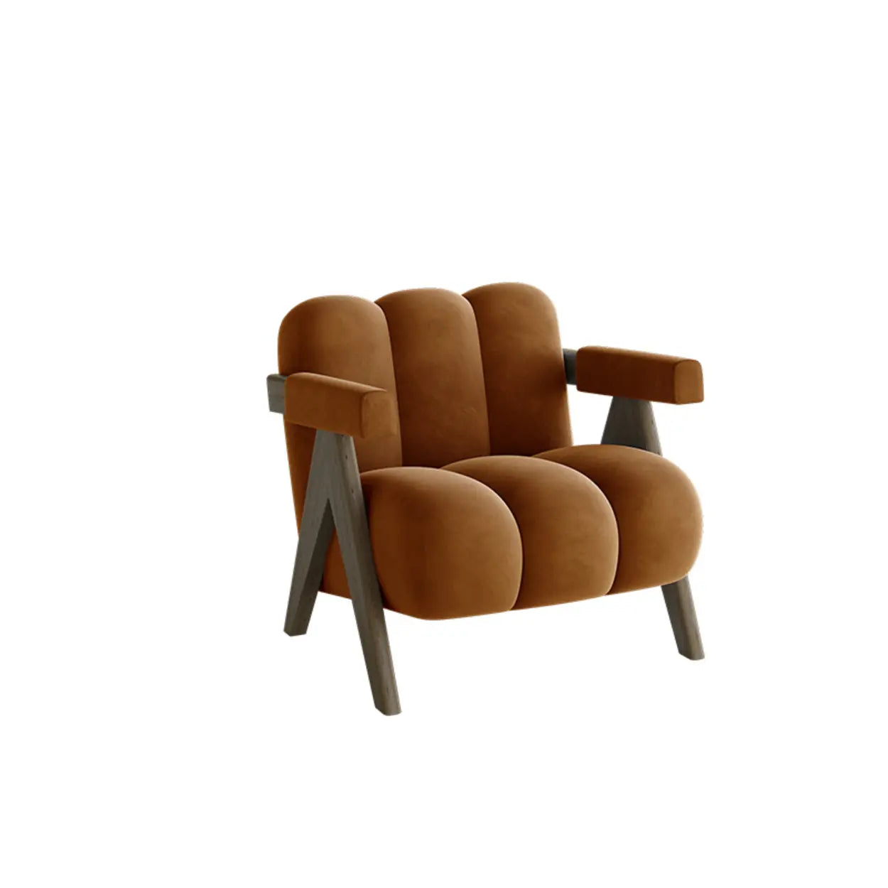 Modern Plush White Accent Chair with Arms