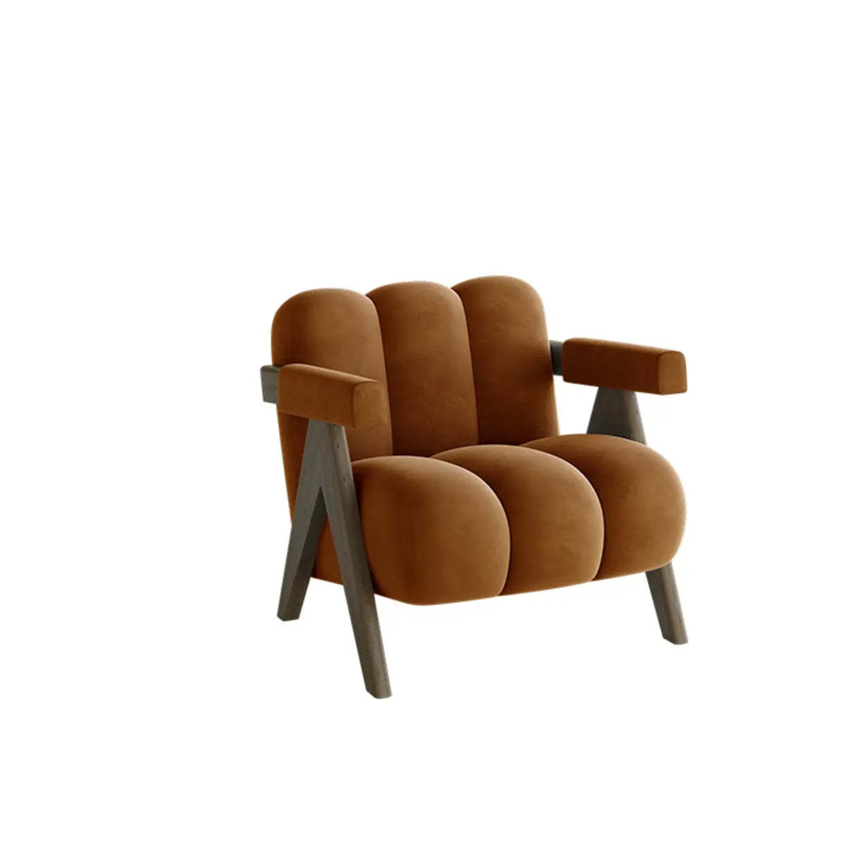 Modern Plush White Accent Chair with Arms