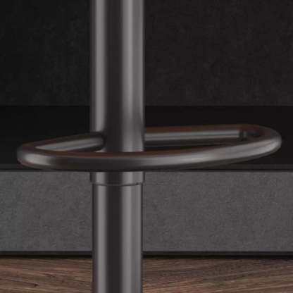 Modern Pneumatic Swivel Bar Stool with Backrest — Light Gray / Silver
