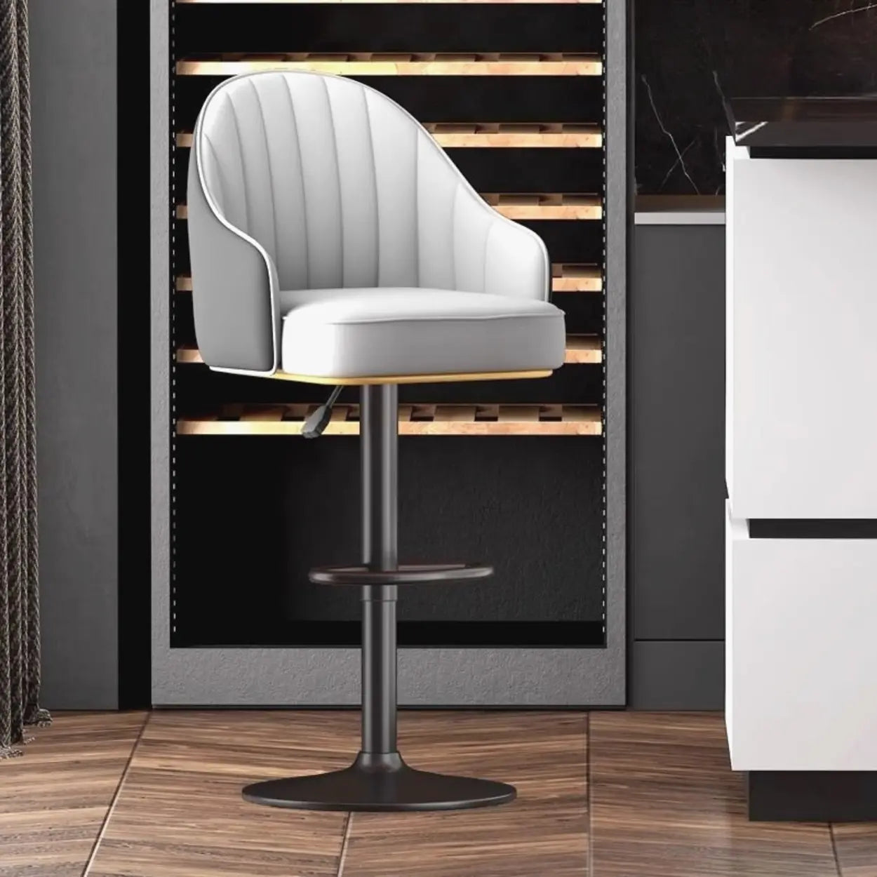 Modern Pneumatic Swivel Bar Stool with Backrest