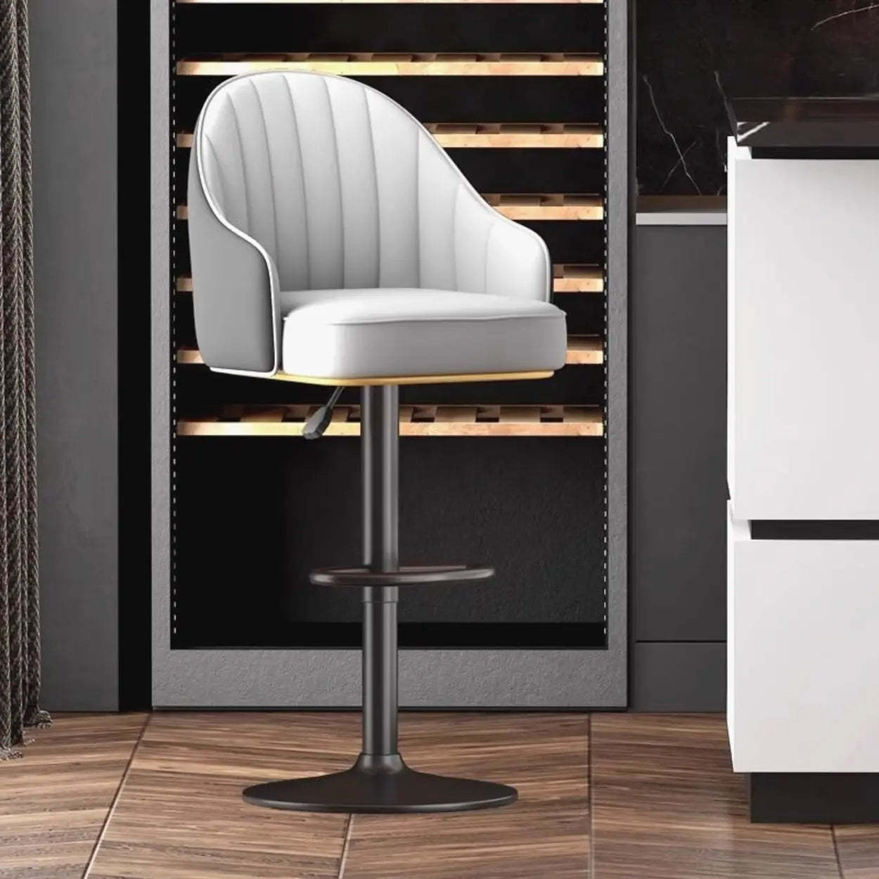 Modern Pneumatic Swivel Bar Stool with Backrest