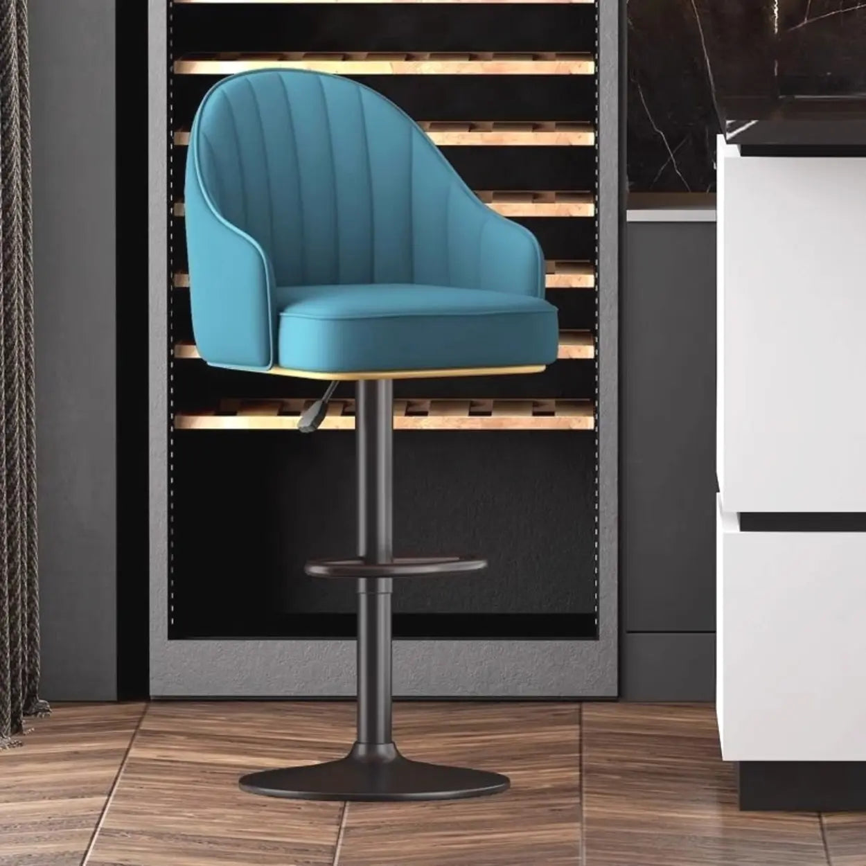 Modern Pneumatic Swivel Bar Stool with Backrest