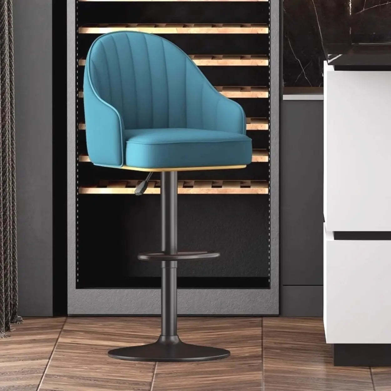 Modern Pneumatic Swivel Bar Stool with Backrest