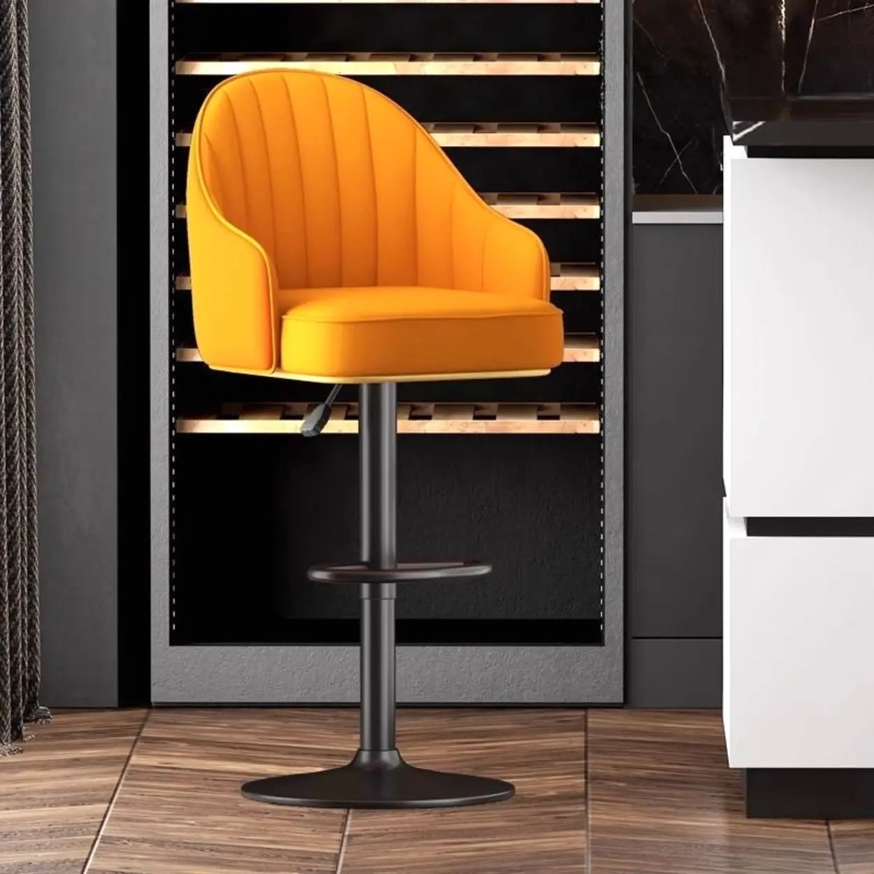 Modern Pneumatic Swivel Bar Stool with Backrest