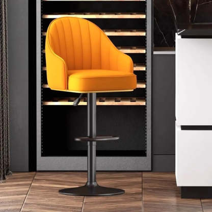 Modern Pneumatic Swivel Bar Stool with Backrest