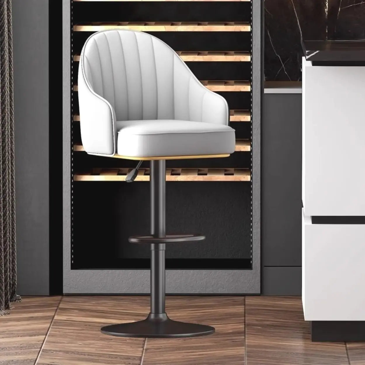 Modern Pneumatic Swivel Bar Stool with Backrest
