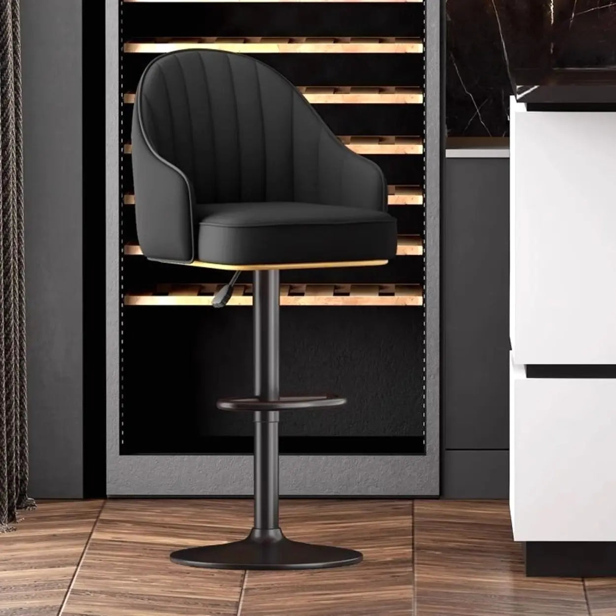 Modern Pneumatic Swivel Bar Stool with Backrest